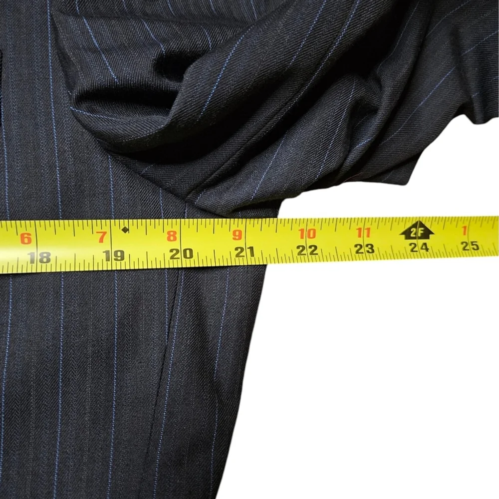 Haggar 40R Black with Light Blue Pin Stripe Sport Suit Jacket